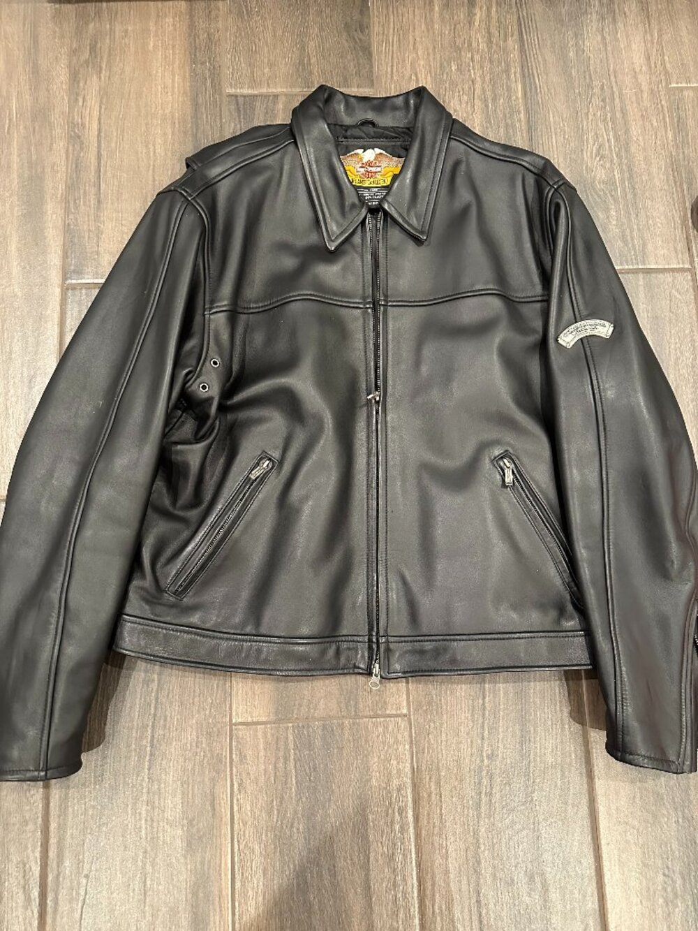 Harley-Davidson Genuine Leather Jacket Black Men’s XL Motorcycle Biker Coat